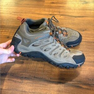 Merrell Crosslander Vent Hiking Shoes Men Size 11 Gray Suede Comfort Sneakers